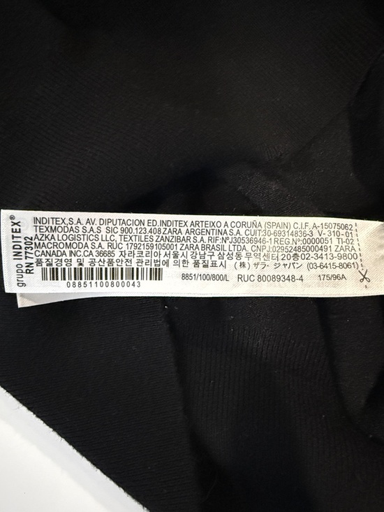 Zara Black V-Neck Knit Sweater with Faux Pearl Buttons, Large - Picture 4 of 9